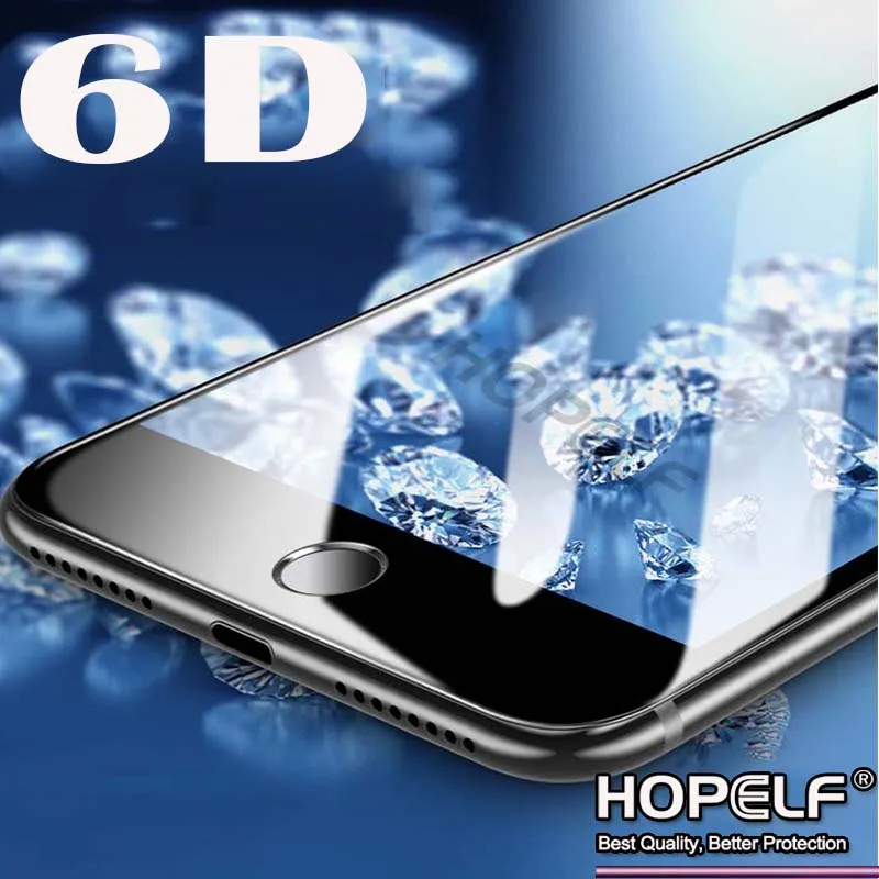 Защитное стекло 6D для iPhone 7 6 защита экрана с закругленными краями закаленное 8 Plus s