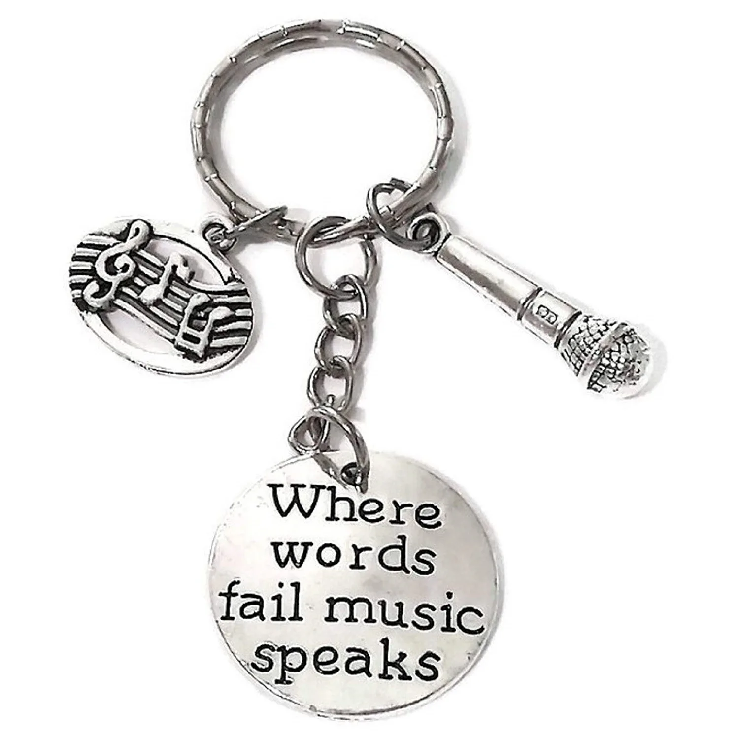Музыкальная подвеска брелок Where Words Fail микрофон профессиональный унисекс