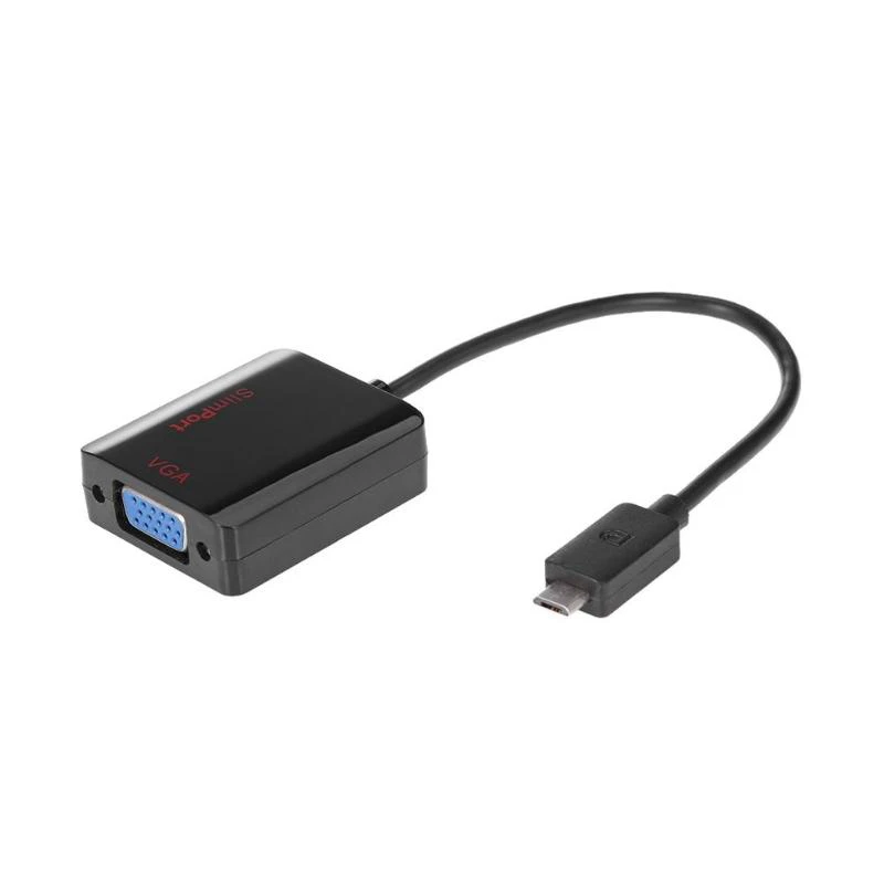 USB 2 0 Micro Мужской слимпорт для VGA 15pin Женский 1080P адаптер конвертер сплиттер кабель