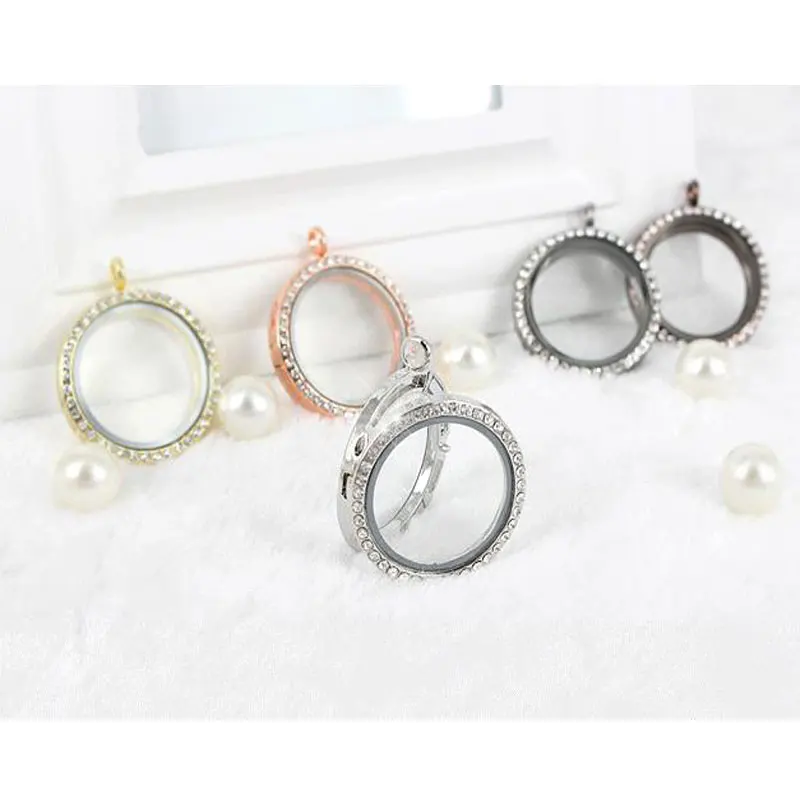 Модный круглый хрустальный кулон стеклянный медальон серебряный горный