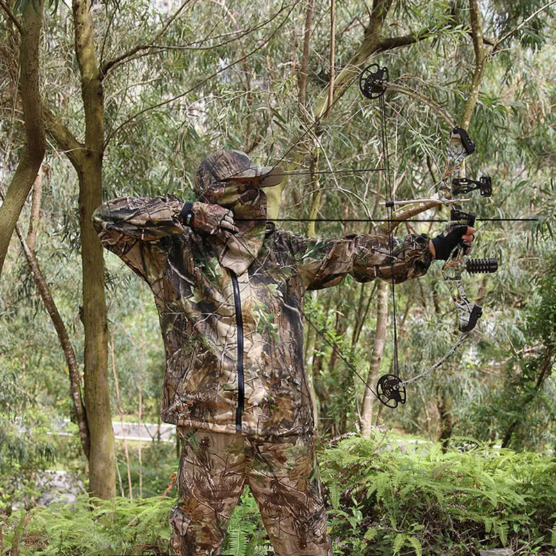 Бионическая камуфляжная одежда тактическая снайперская ghillie Костюмы хлопок камуфляж охотничья одежда анти-москитная весна осень Рыбалка