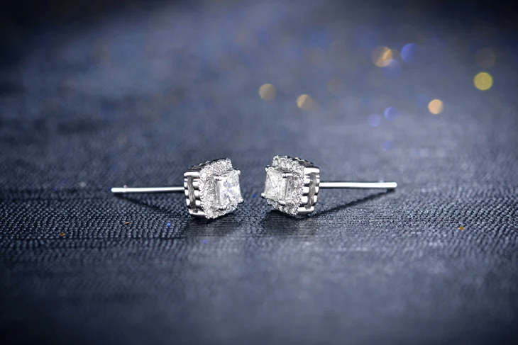 Серьги ZOCAI серьги в виде звездного неба 18 К белое золото 0 44 карат