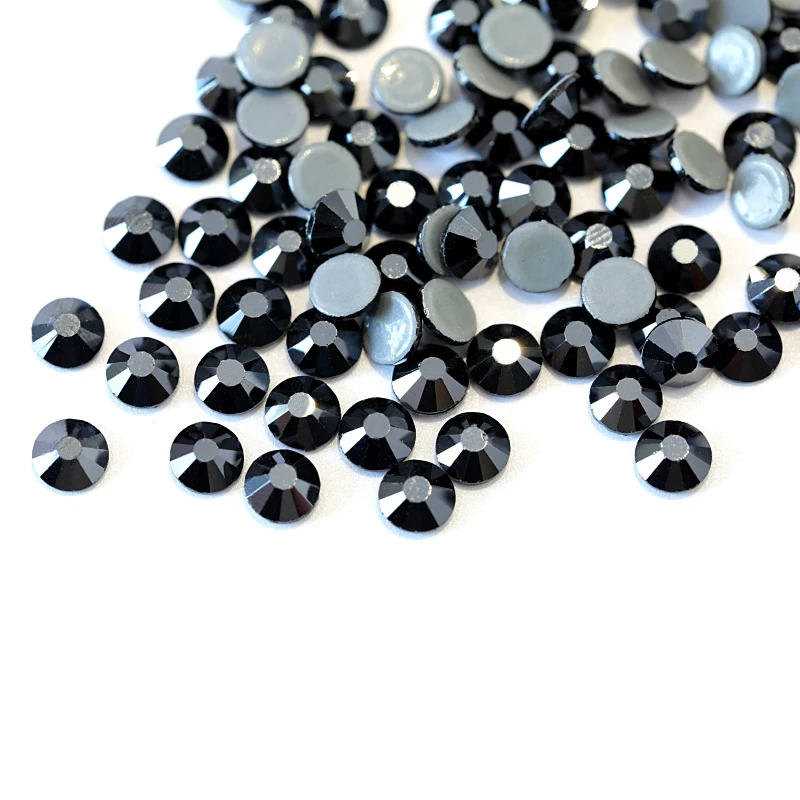 

Nail art decorations jet black AAA high Quality Glass Crystal SS16-SS30 Hotfix Rhinestones For clothing Garment Accessorie