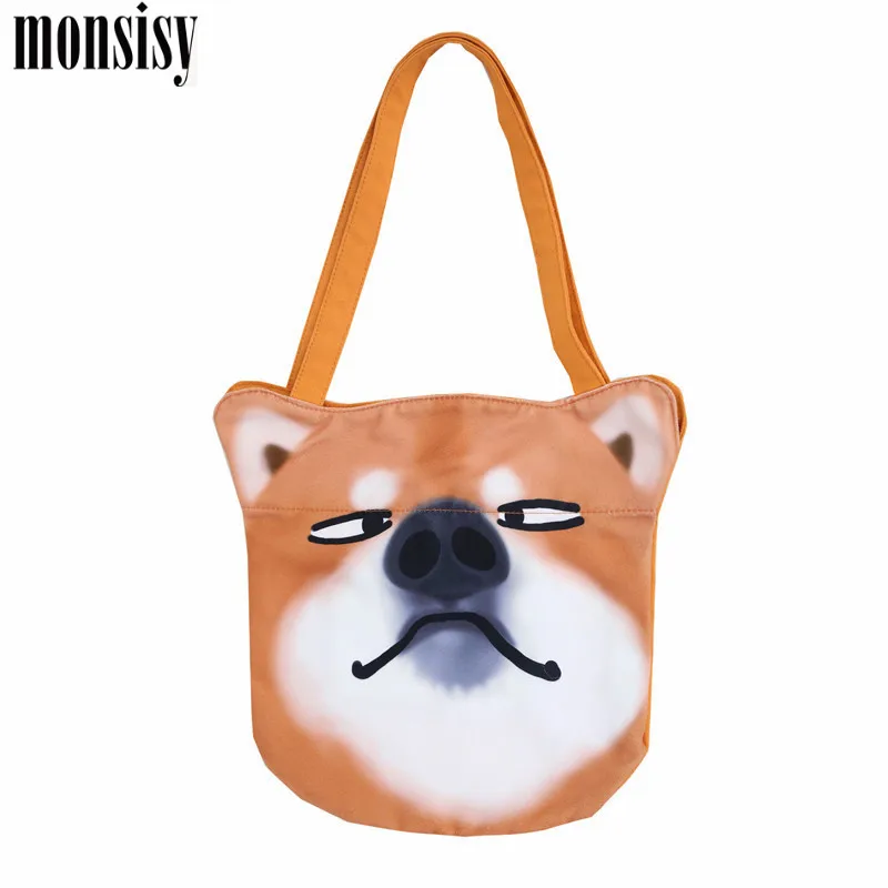 Monsisy 2018 холст Для женщин хозяйственная сумка девушка книга Сумка животных