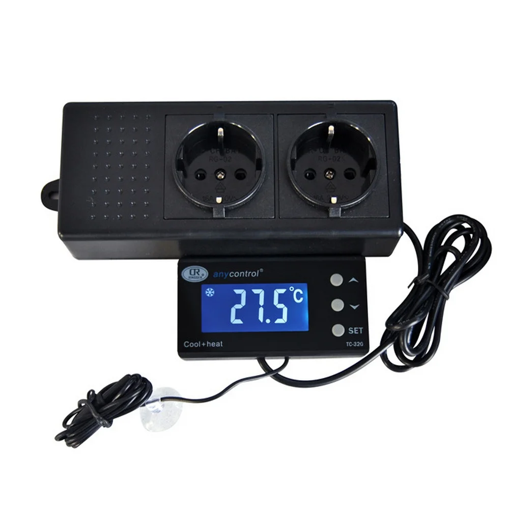 

Digital Thermostat Temperature Controller with Waterproof Sensor Tc-320 Us Eu Plug Outlet Lcd 2 Stage Heating Cooling Model