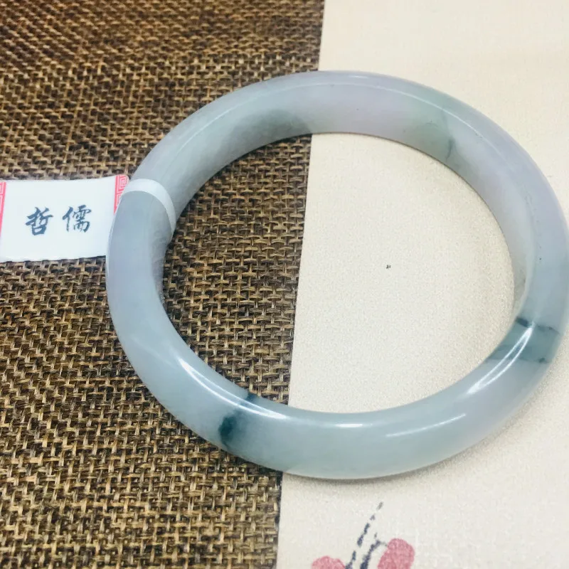 

Zheru Jewelry Pure Natural Jadeite Bracelet Natural Elegance Two-tone 54-62mm Female Gift A Class A National Certificate