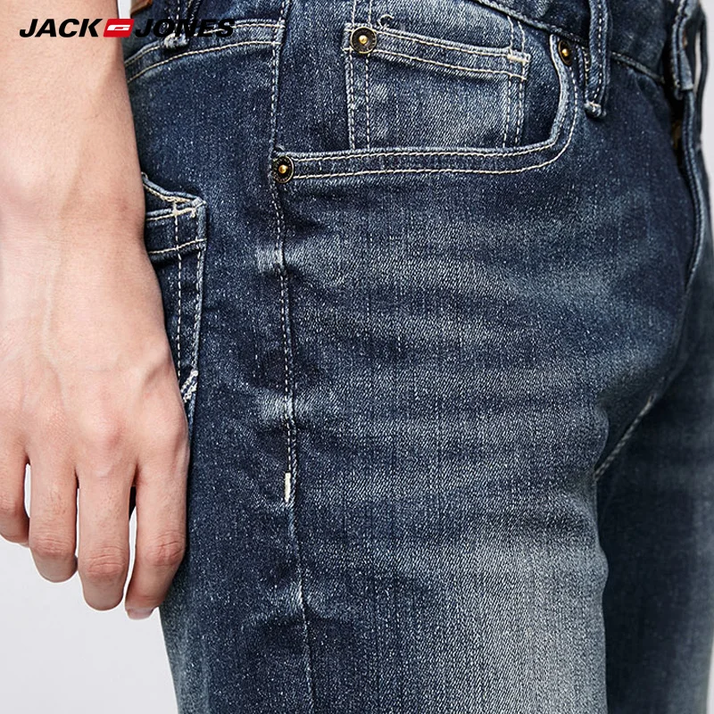 Jack Jones Бренд 2018 Новинка Мужские Джинсы с Хлопка 91% Ткань Тянётся Вид застежки