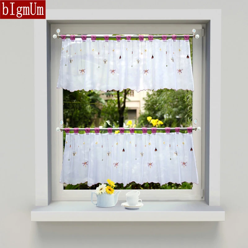 Пасторальный стиль Бабочка Пыленепроницаемая половина занавеска японская