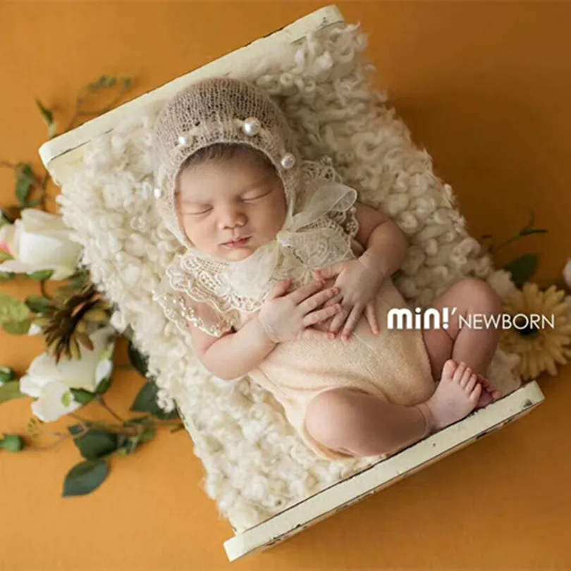 Для маленьких девочек реквизит для фотосессии вязаный мохеровый шапка