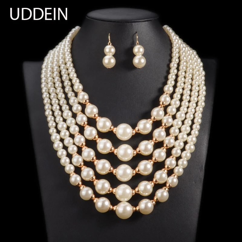 UDDEIN африканские бусы ювелирные изделия ручной работы Многослойное жемчужное