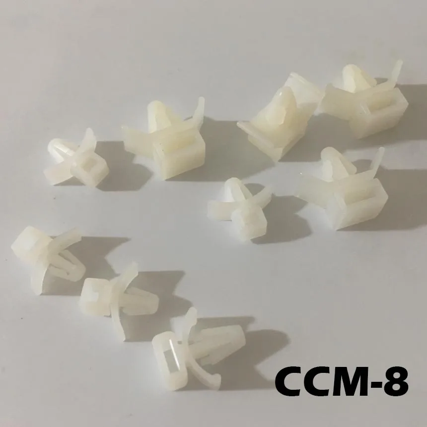 100pcs CCM-8 White Nylon Plastic 5.3-6.7mm Hole Dia (8.2mm Width Cable Tie) Wire Cable  Fixed Seat Push Tie Mount