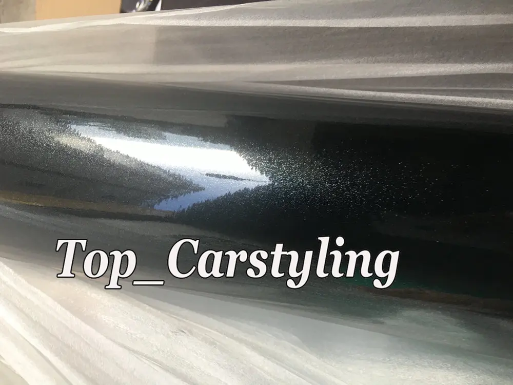 Глянцевая черная виниловая пленка с металлическим блеском Стайлинг автомобиля