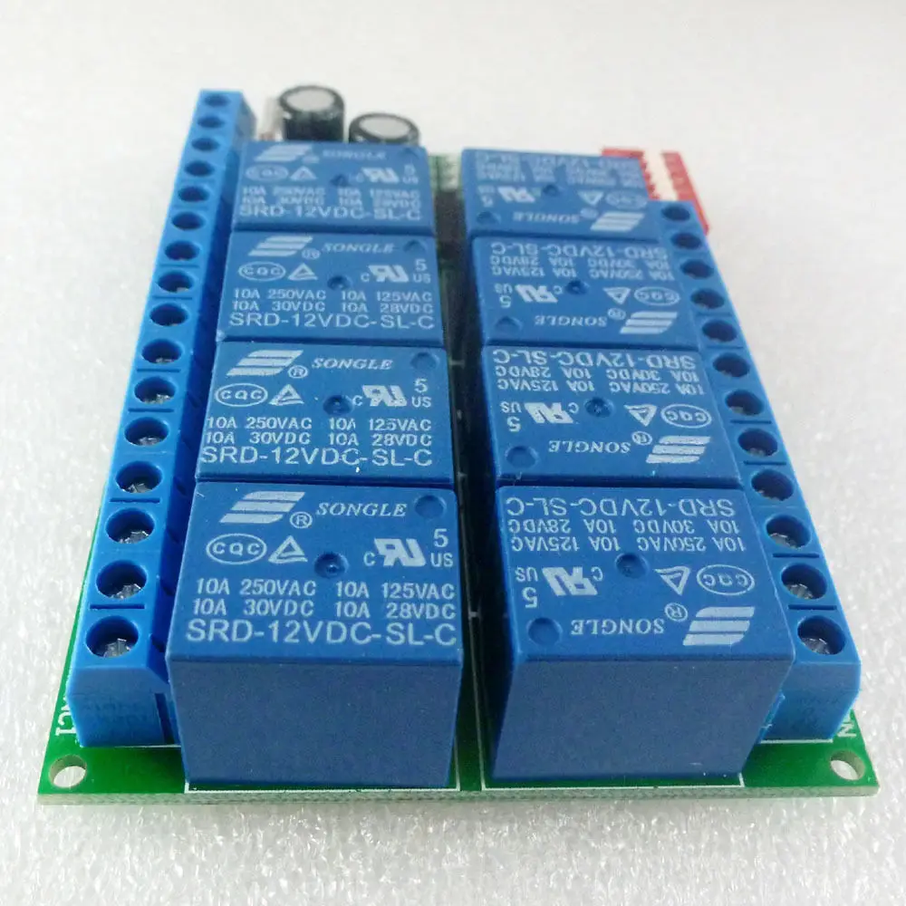 8CH DC 12В Modbus RTU RS485 релейный модуль переключатель плата для PLC лампы LED PTZ