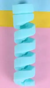 BLUE Кабель Bite милые фрукты кабель протектор для iphone USB кабель Органайзер Chompers зарядное устройство провода Держатель Pprotege кабель для игрушек забавные - Цвет: BLUE