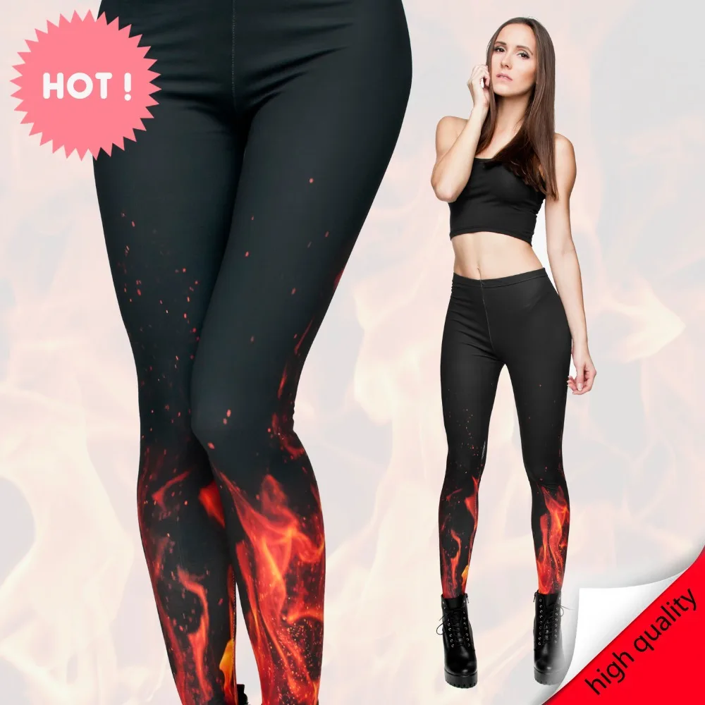 2015 женщин огонь 3 цифровая печать модные пикантные Леггинсы высокого качества и
