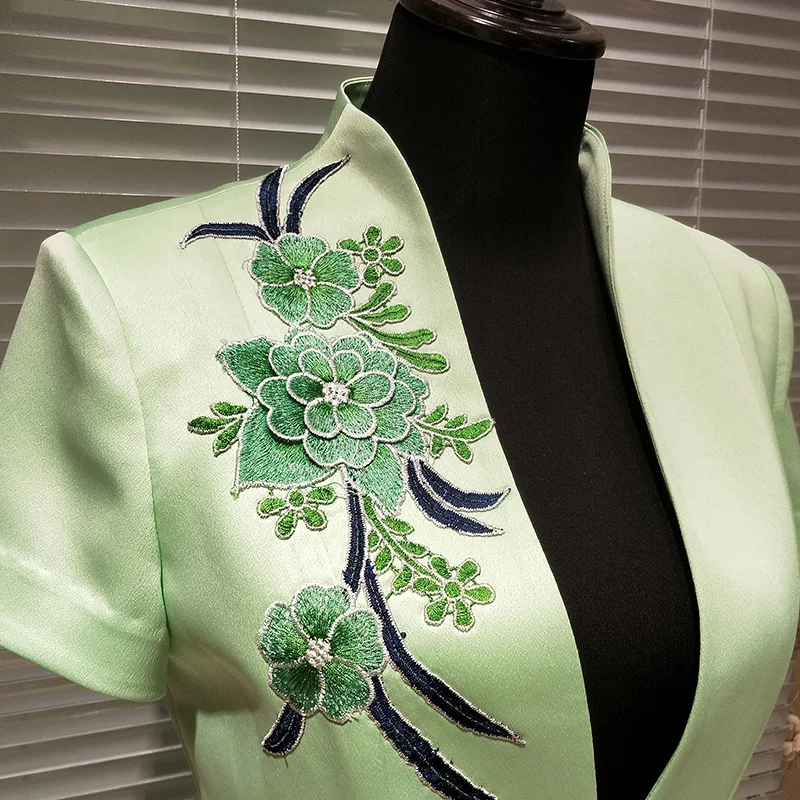 Блейзеры ручной работы с китайской вышивкой костюм юбкой профессиональная