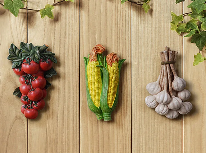 Настенное украшение, художественная Подвеска для гостиной, креативное настенное украшение из смолы, Сельский сельский дом, стиль овощей и фруктов, настенная подвеска