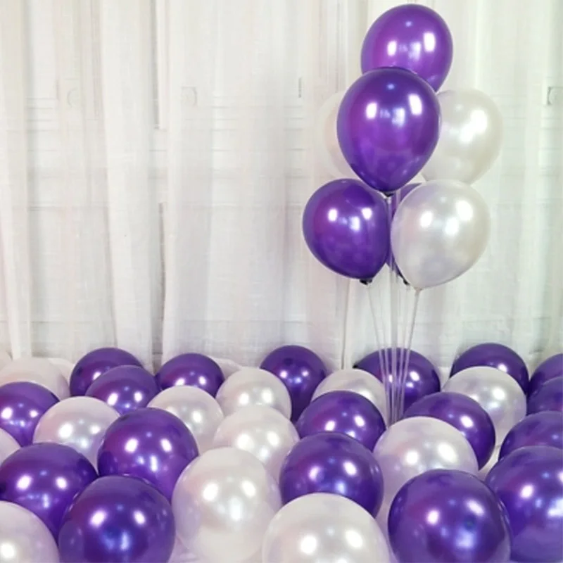 Purple White 20/50 шт. 10 дюймов жемчужные латексные шарики для свадебного украшения праздника гелиевые шары Беби Шауэр детский игрушки шарики ко дню рождения - Цвет: Purple White