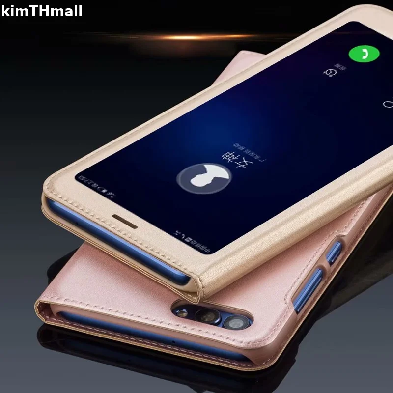Чехол для Huawei P Smart fundas флип чехол FIG LX1 с окошком ПК кожаный жесткий телефона