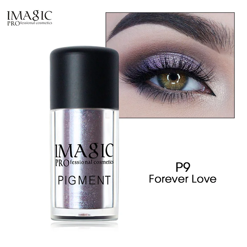 P9 Forever Love IMAGIC Новое поступление блестящие тени для век металлические свободные пудры водонепроницаемые мерцающие пигменты цвета Тени для век Косметика для макияжа - Цвет: P9 Forever Love