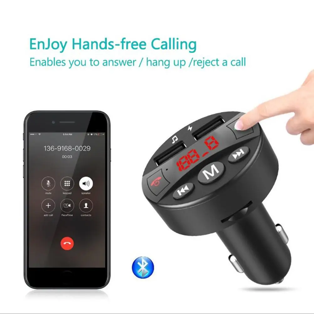 Автомобильное зарядное устройство для автомобиля MP3 Bluetooth Handsfree Dual USB мобильного