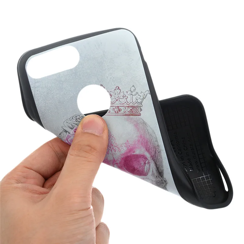 Чехол для телефона Turata 3D со стразами iPhone 7 8 Plus жесткий пластик + мягкий чехол из