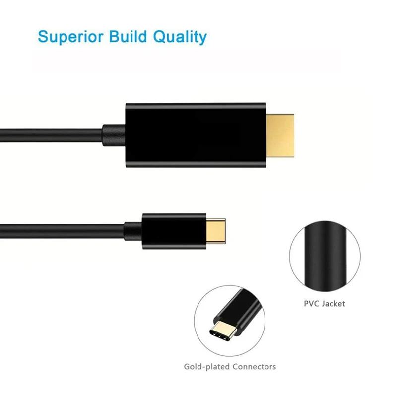 Rovtop USB C к HDMI кабель 6 футов мужчин и адаптер Thunderbolt 3 для huawei mate 20 MacBook Pro Ipad Galaxy S9