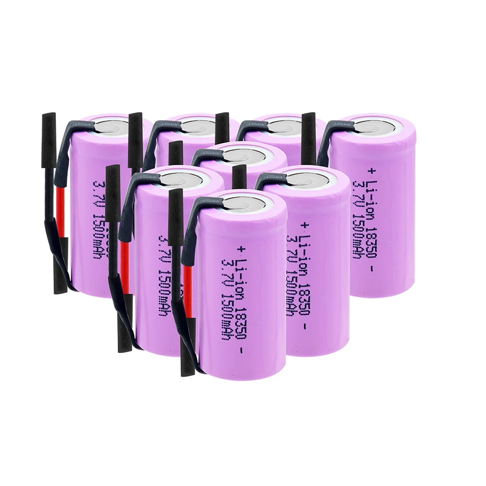 100% новый 6/8/10 шт литий ионная батарея 1500MAH 3 7 V 18350 аккумуляторная с высокой