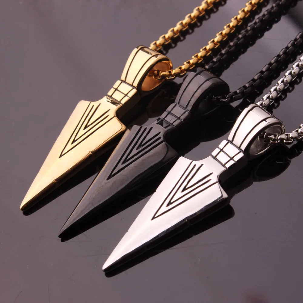 Новинка Лидер продаж серебряное золотое черное ожерелье с подвеской-Стрела из