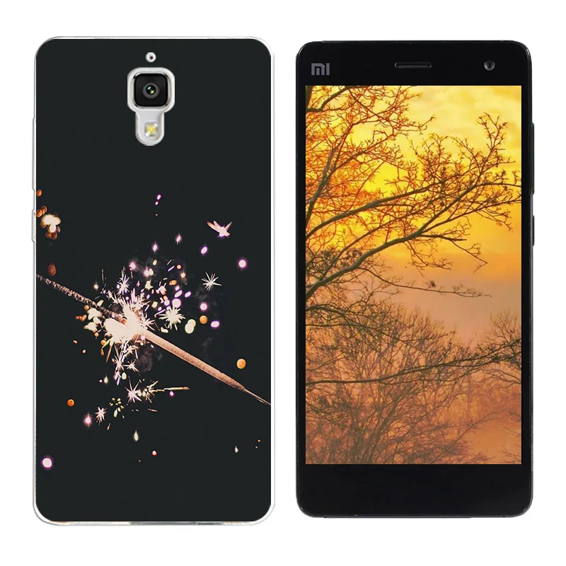 Для Xiaomi Mi4 M4 силиконовый чехол ТПУ для Mi 4 мягкая задняя черная крышка треугольная