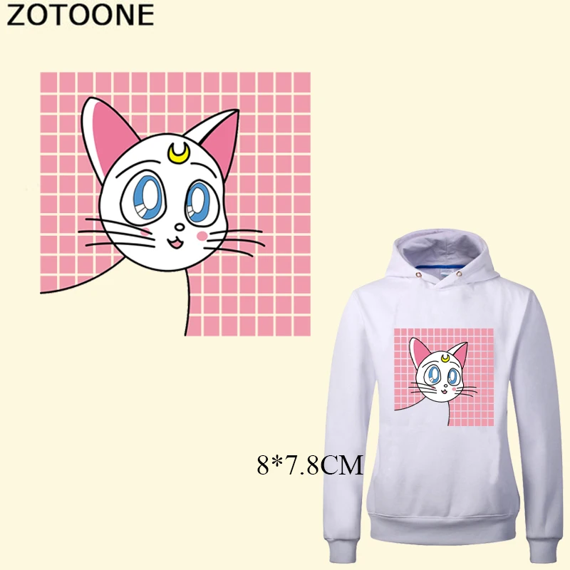 Нашивки ZOTOONE Детские с милыми кошками термонаклейки аппликацией украшение