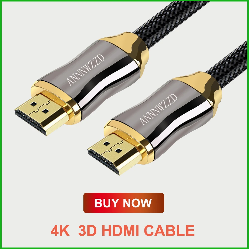 Annwzzd HDMI кабель 1 м 2 м 3 м 5 м 10 м высокоскоростной PRO Золотой HDMI кабель v2.0/1.4a 3D 2160p PS4 SKY HD 4K Ultra HD Ethernet Аудио Рету