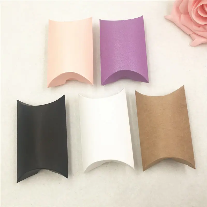 24pcs/Lot Colorful Two Size Kraft Paper Pillow Boxes For Girls Mini Lovely Doll Dress Packaging Creative Gift New | Дом и сад