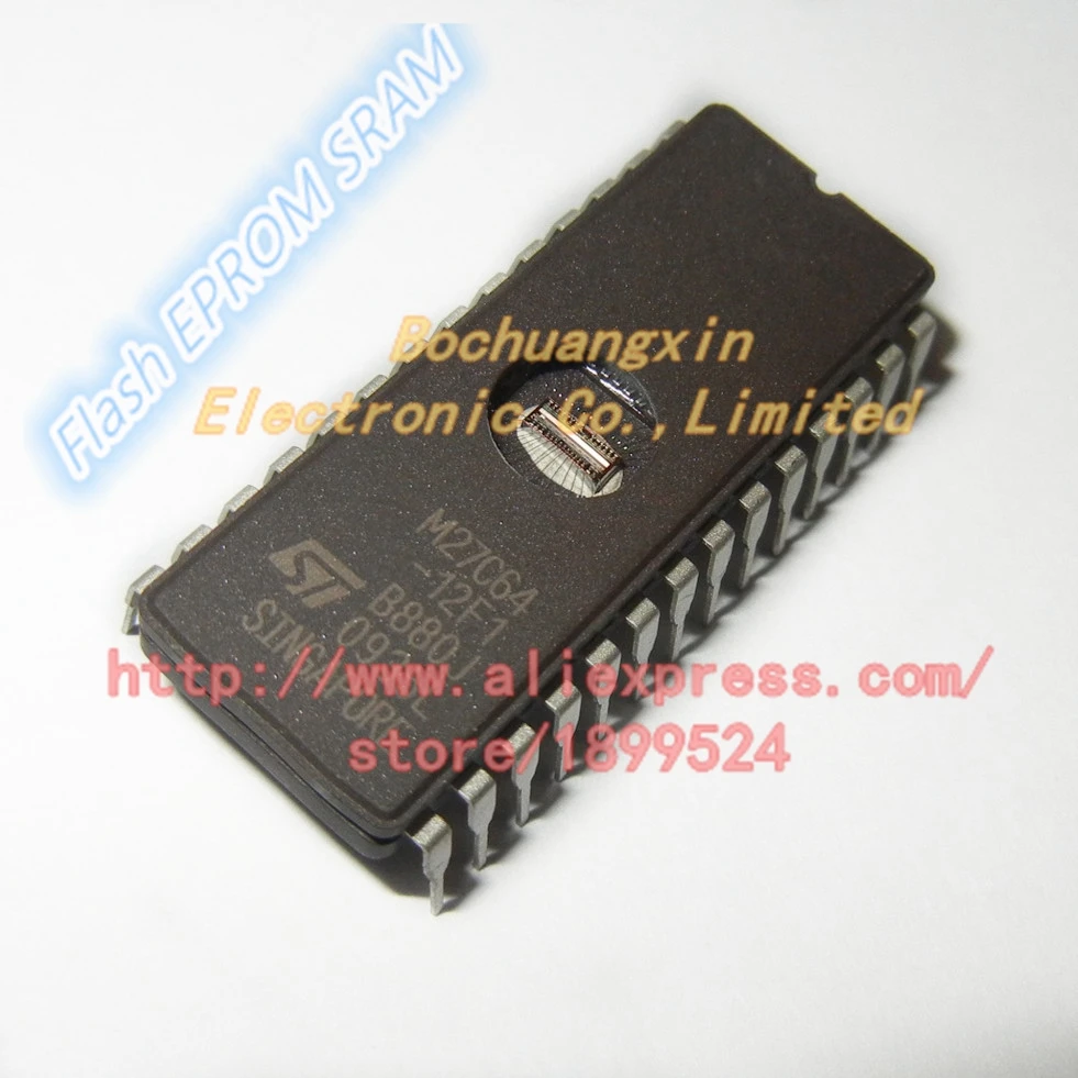 Free shipping M27C64-12F1 M27C64 64 Kilobit (8 K x 8-Bit) CMOS EPROM  in stock 5pcs/1lot