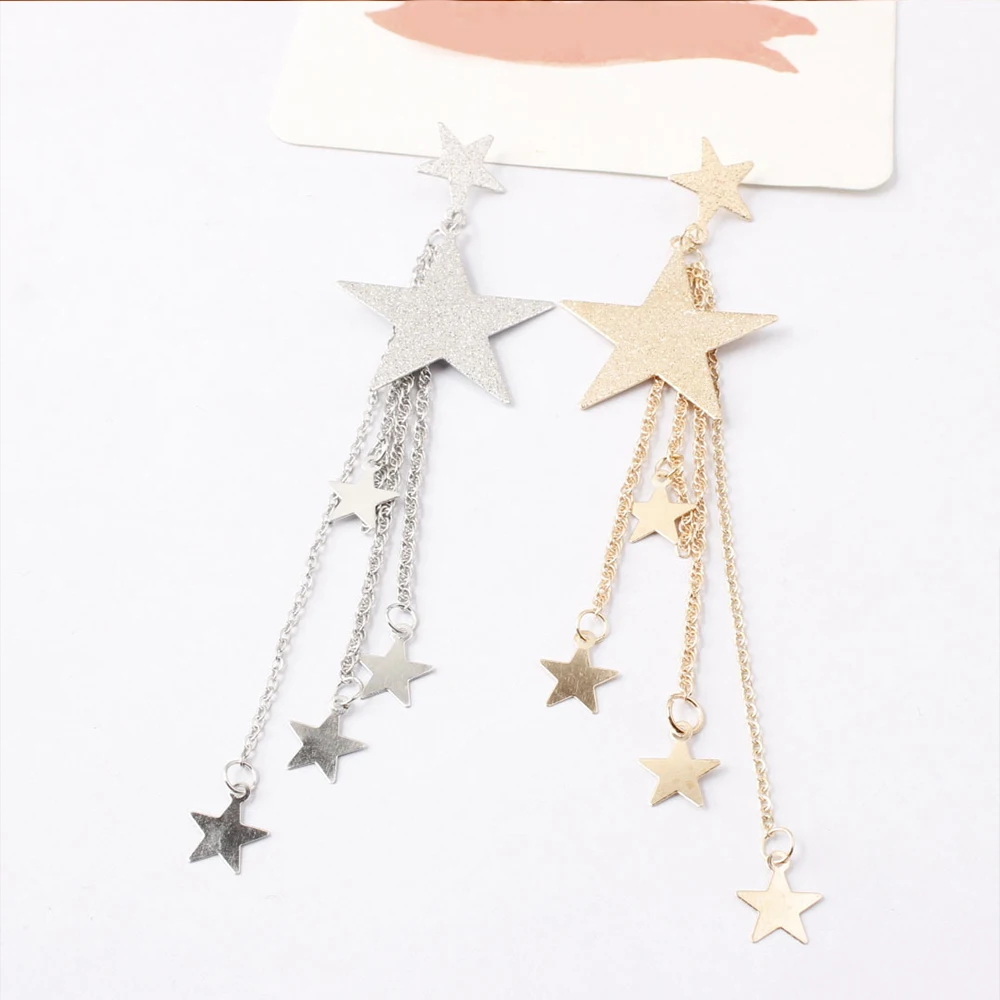 2 шт./компл. женские туфли в стиле ретро серьги пятиконечная звезда с длинной