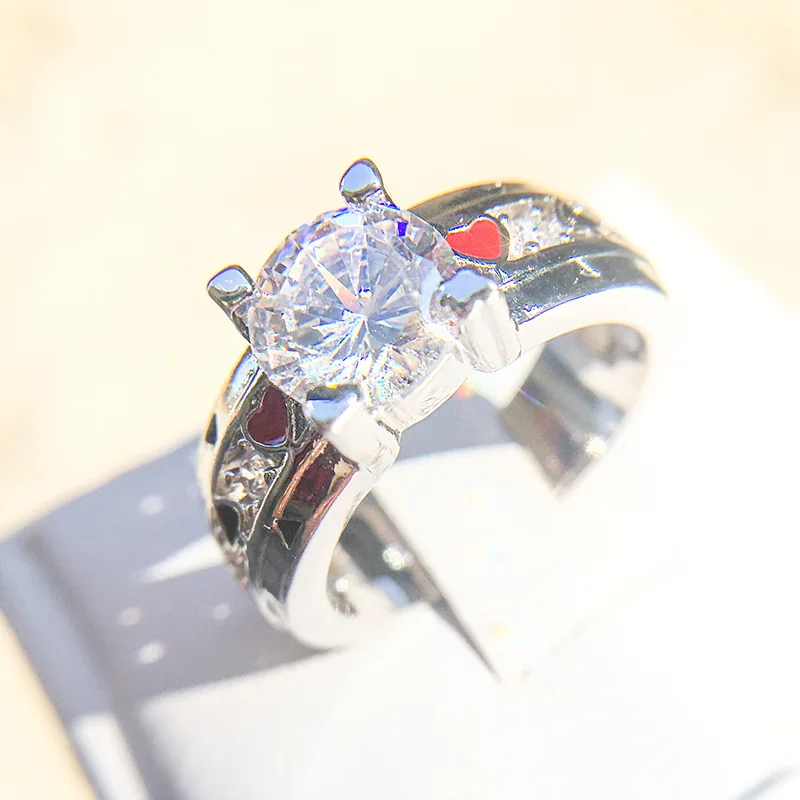 Love Magic Poker Rings Personality Spades A Black Red Europe and America Men's Punk Style SS02 | Украшения и аксессуары