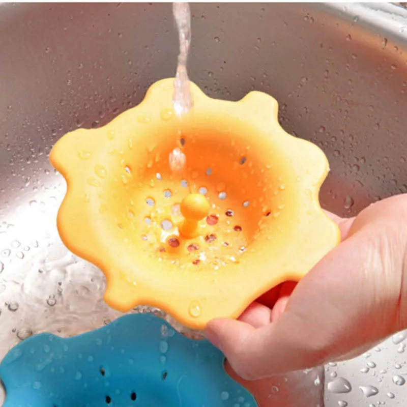 Candy Color Kitchen Flower Shaped Sink Water Filter Strainer Wash Drain Outfall Cover Rabbish Stopper Useful Equipment | Дом и сад