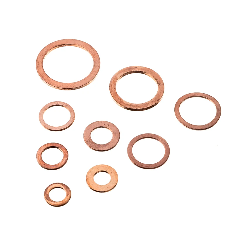 

ZENHOSIT 280PCS Solid Copper Plain Washers Sealing Flat Ring 12 Sizes M5-M20 For Screw Bolts Fasteners Hardware Accessories Box