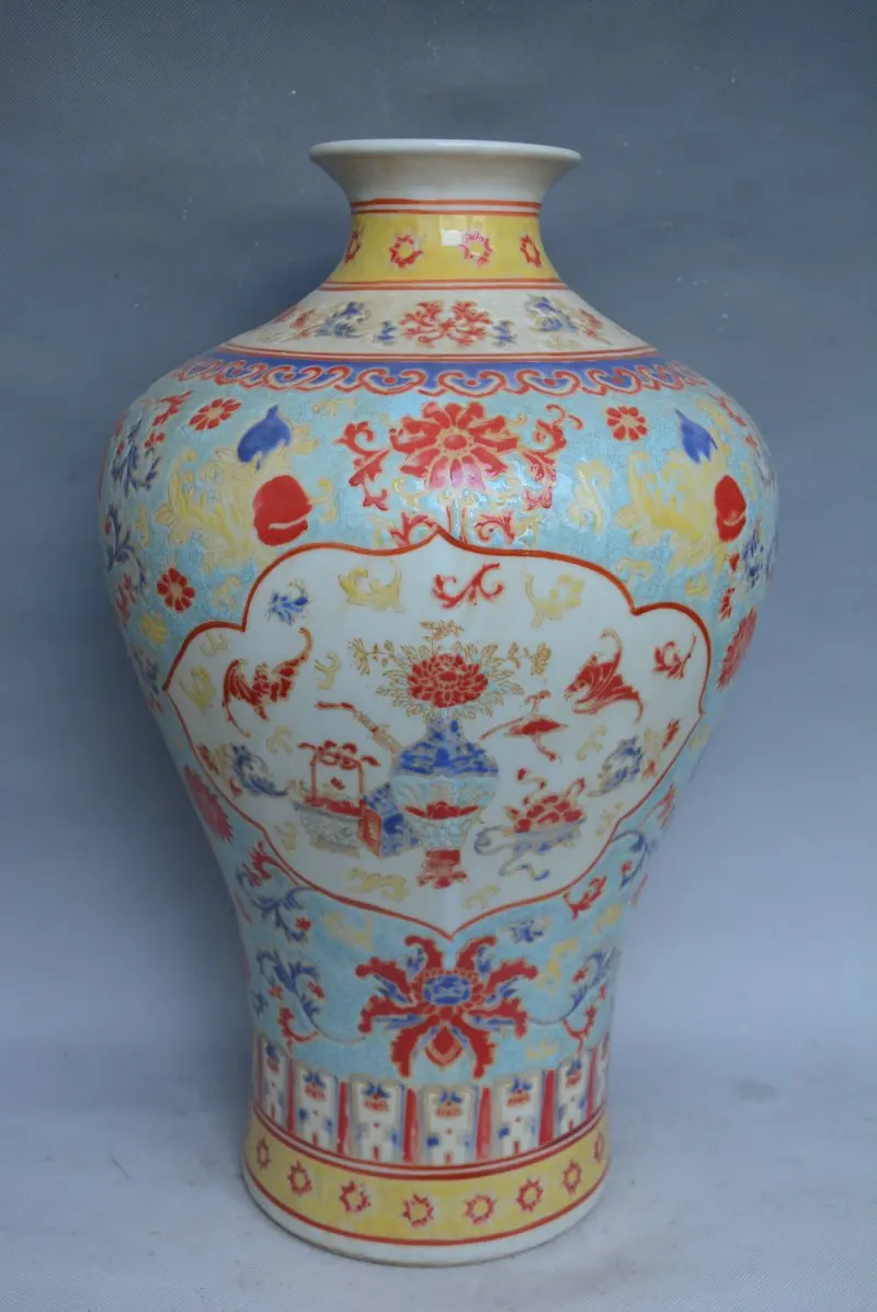 

Antique Qing Dynasty porcelain vase,pastel,MEI PING,Glowing at night,handmade crafts,best collection & adornment, Free shipping