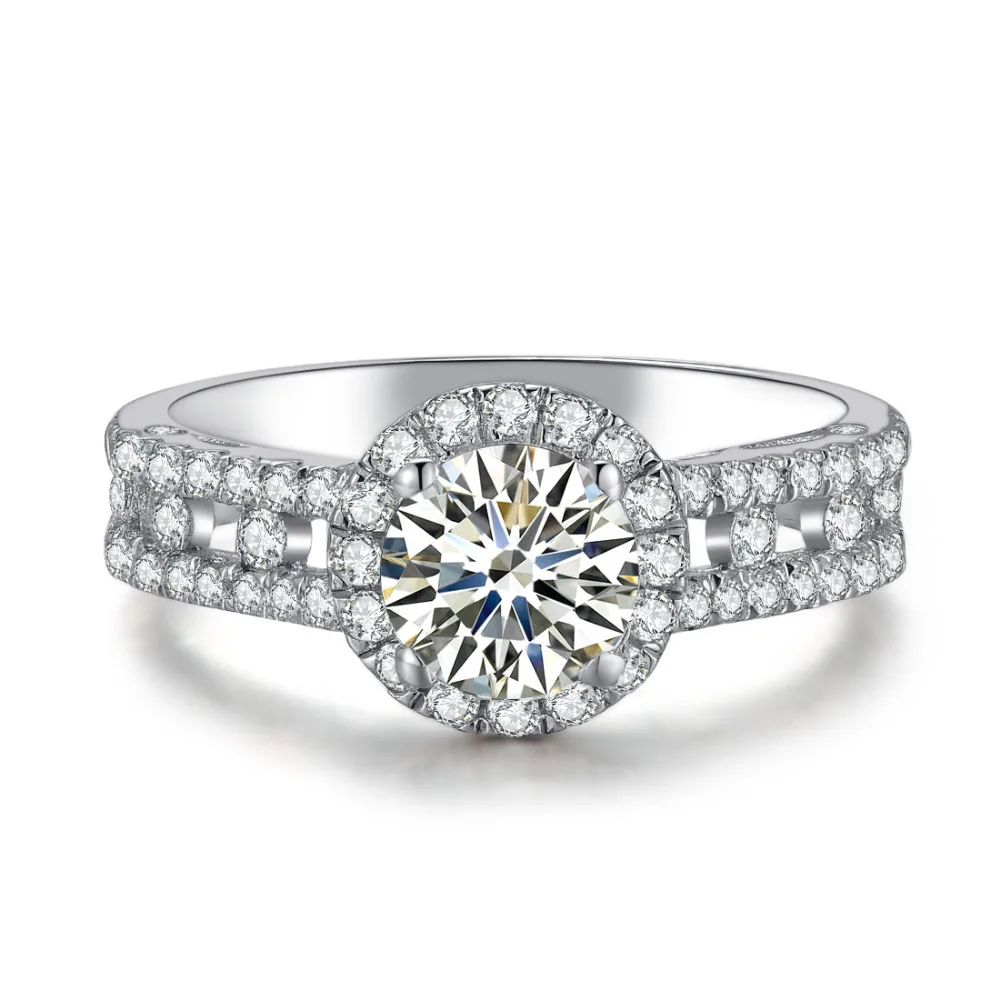 

2Ct Round Cut Diamond Ring for Women Solid 925 Sterling Silver Engagement Ring High Qualilty White Gold Color Jewelry