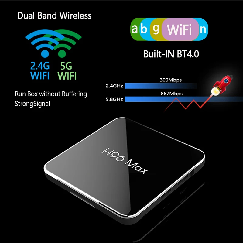 Android 9 0 телеприставка Amlogic S905X2 DDR4 4G ARM 64G ROM 2 5G Wifi Bluetooth 4 H96 4K ultra HD для Smart TV |