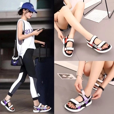 Чистая нижний студенческие пляжные туфли красные с сандалии дамы 2018 новый летний