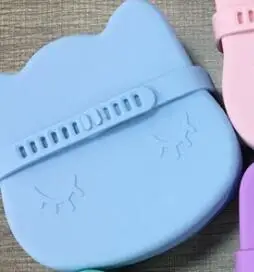 Blue Cat Eyelash Силиконовые Детские чаша для Кулинария для детей для кормления, для еды feedkid Kinder сервисы Assiette Enfant контейнер для закусок Nordic Мультяшные миски - Цвет: Blue Cat Eyelash