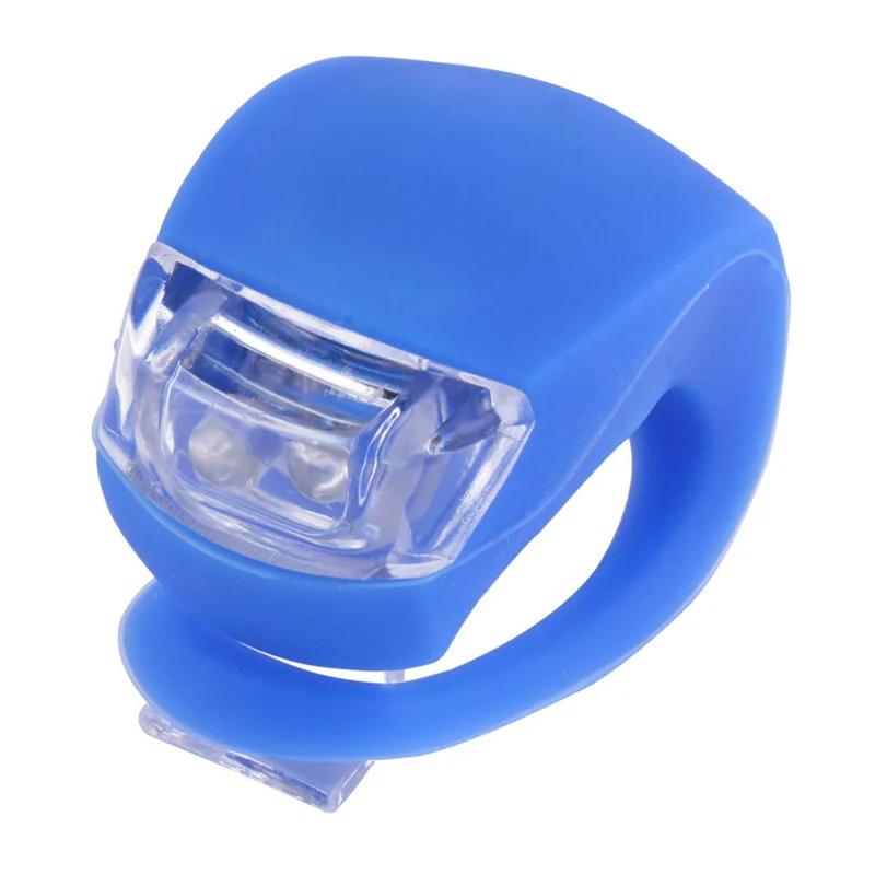 1pc Bicycle Silicone Led Light Head Front Rear Wheel LED Flash Safety Light Lamp 9 Colors With Battery flashlight for bicycle - Цвет: blue blue light