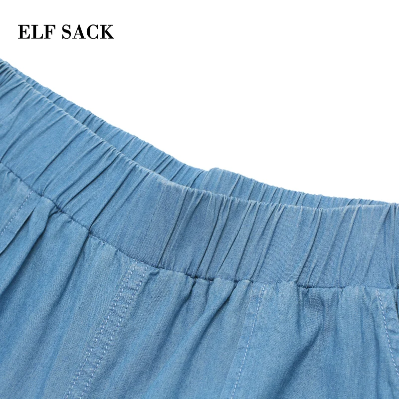 ELFSACK, новинка, Хлопковые женские джинсы, стильные женские штаны-шаровары, средняя талия, хип-хоп стиль, женские джинсы, уличная одежда, длина до щиколотки, штаны для девочек