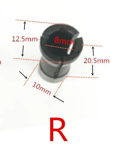 Гайка цанги заменить для MAKITA 6,35 мм 8 мм RP0900 RT0700C RT0700CX3 RT0700CX2 3621 3621A 3620 MT361 763636-3 763637-1 1/" маршрутизатор - Цвет: R 8mm 2pcs collet