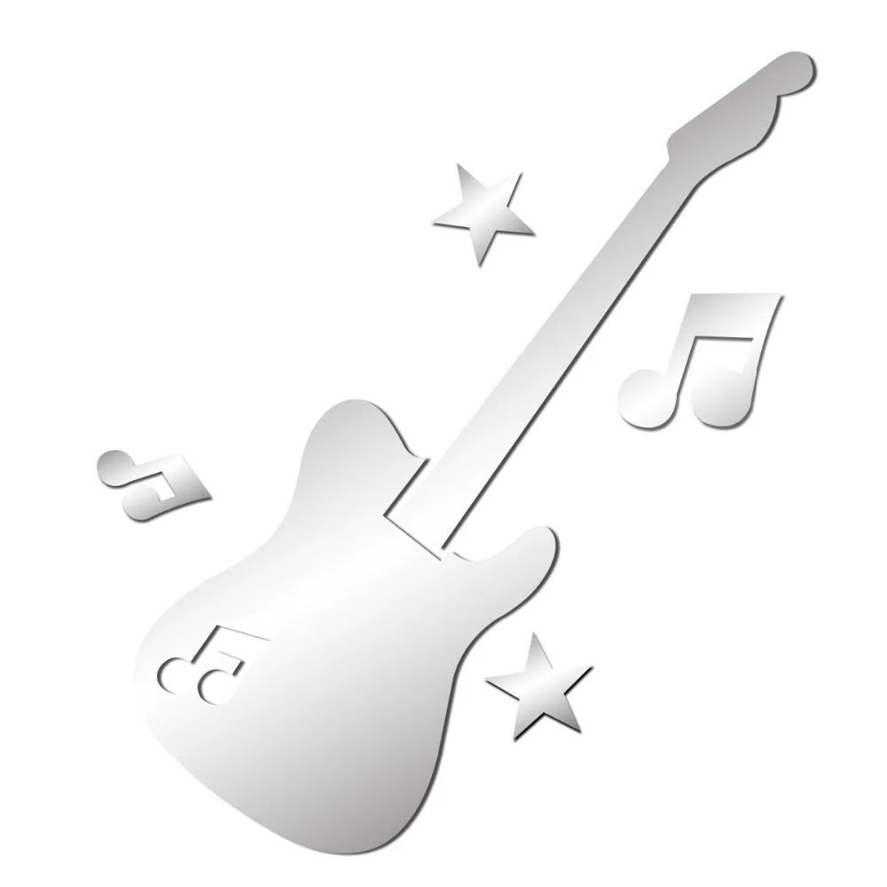 Garwarm 3D Современные Серебряный Гитара Творческий Декоративные Акриловые