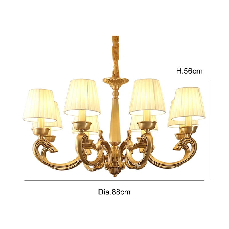 Американская медная люстра 3 6 8 arm Full Bronze для спальни столовой гостиной роскошные