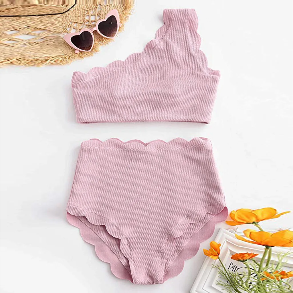 Женский купальник на одно плечо In X бикини с высокой посадкой монокини купальный