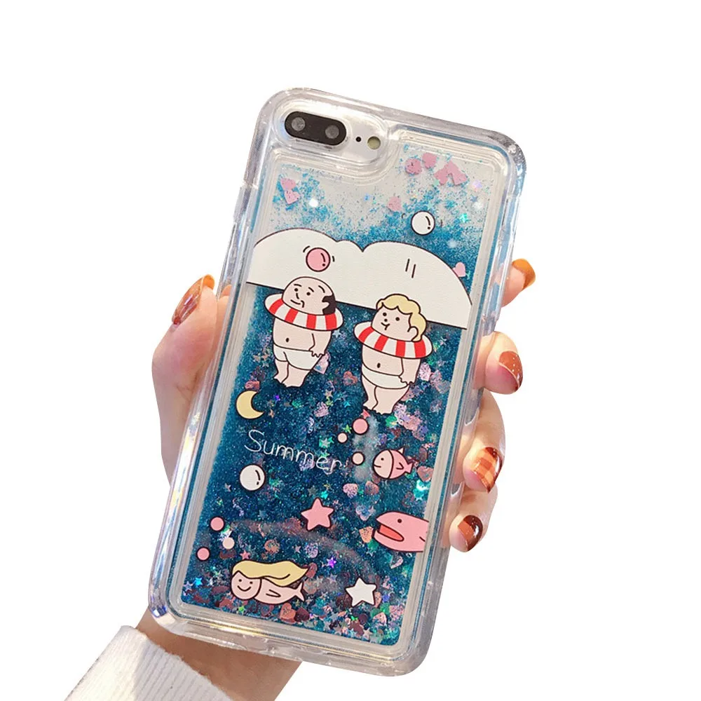 KISSCASE зыбучий песок чехол для телефона iPhone 7 8 X XS 6 6S Plus Girly MAX XR Capa аксессуары |